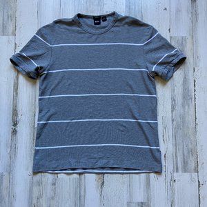BOSS Hugo Boss Men's Size XL Stripe Short Sleeve Tee Grey Pique